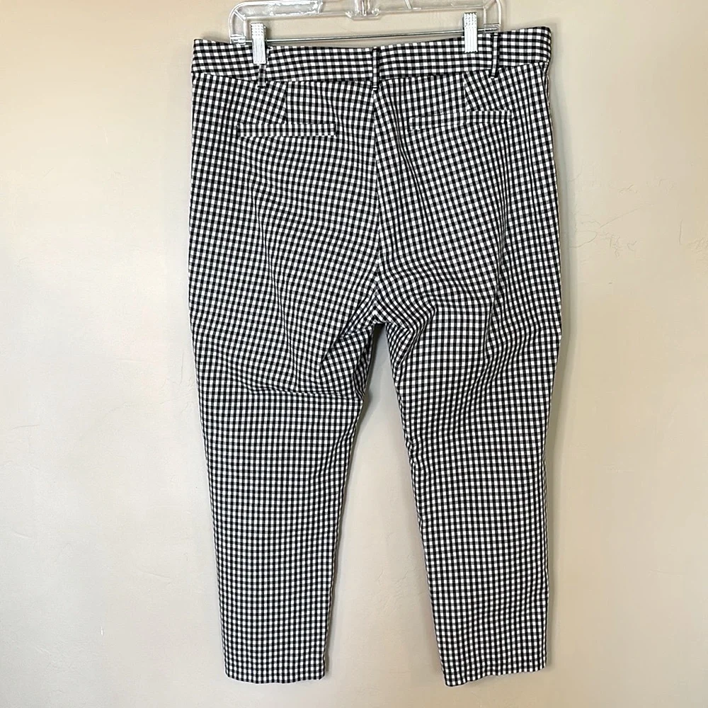 NWT Black & white gingham check pants crop Womens Plus Sz 16